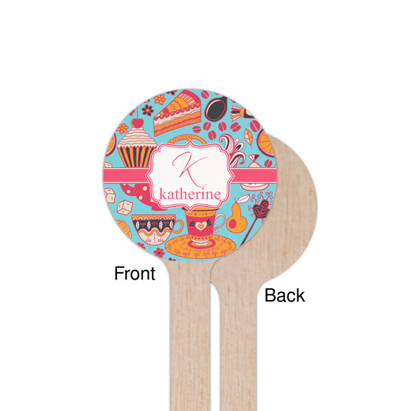 Dessert & Coffee Wooden 7.5" Stir Stick - Round - Single Sided - Front & Back
