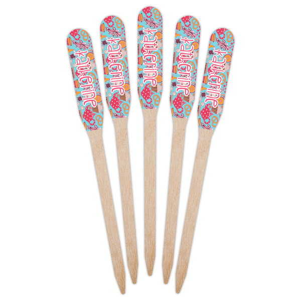 Dessert & Coffee Wooden Food Pick - Paddle - Fan View