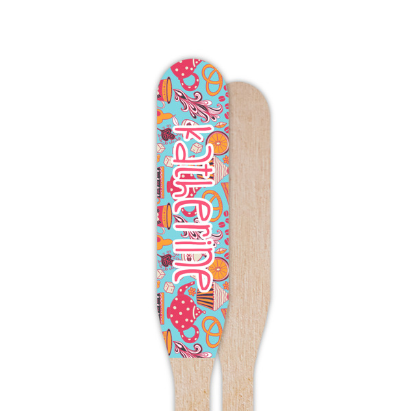 Dessert & Coffee Wooden Food Pick - Paddle - Single Sided - Front & Back