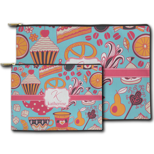 Dessert & Coffee Zippered Pouches - Size Comparison