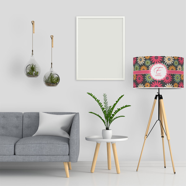 Daisies 12" Drum Lampshade - LIFESTYLE