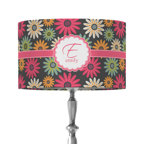 Daisies 12" Drum Lampshade - ON STAND (Fabric)