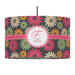 Daisies 12" Drum Pendant Lamp - Fabric (Personalized)