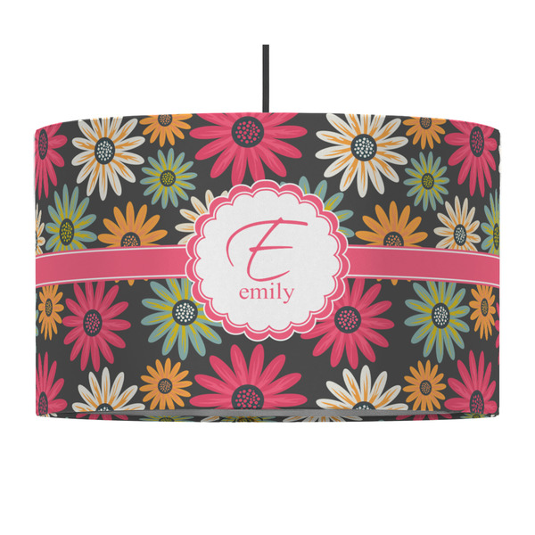 Daisies 12" Drum Lampshade - PENDANT (Fabric)