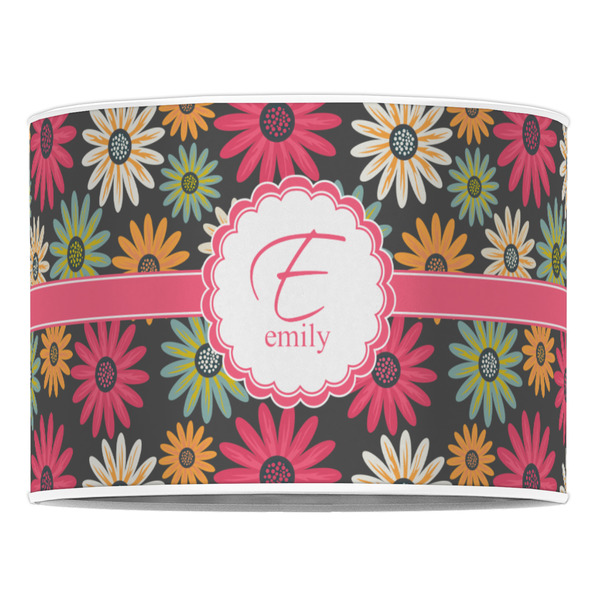 Daisies 16" Drum Lampshade - FRONT (Poly Film)