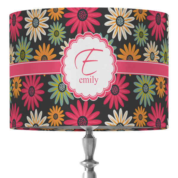 Custom Daisies 16" Drum Lamp Shade - Fabric (Personalized)
