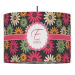 Daisies 16" Drum Pendant Lamp - Fabric (Personalized)