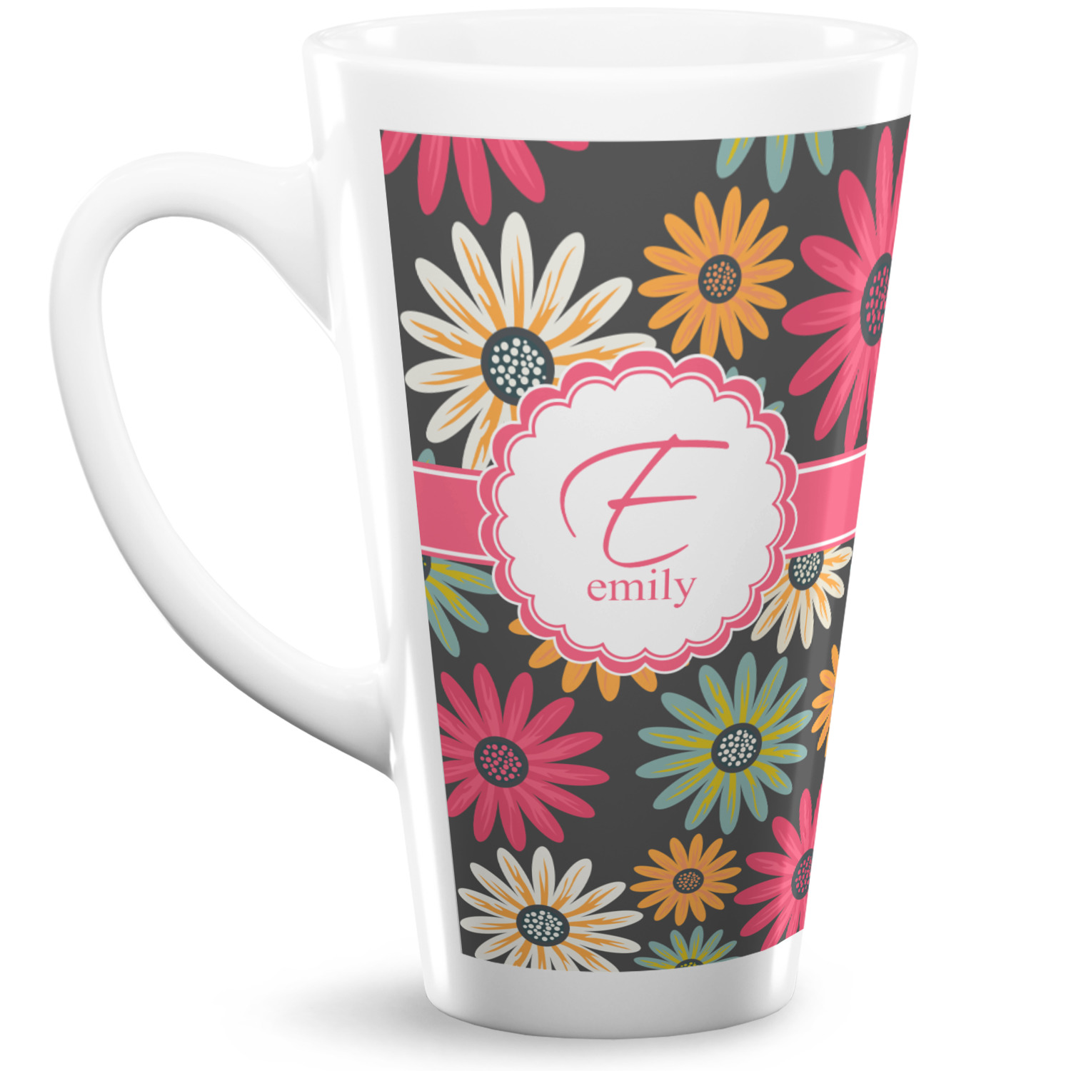 Daisies 16 Oz Latte Mug (Personalized) YouCustomizeIt