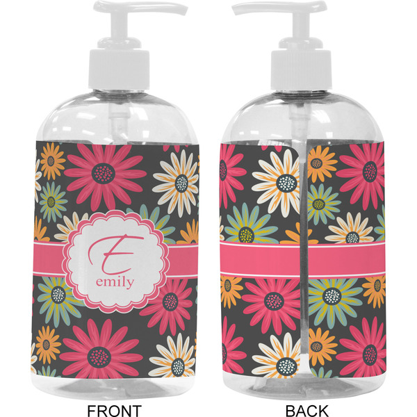 Daisies 16 oz Plastic Liquid Dispenser- Approval- White