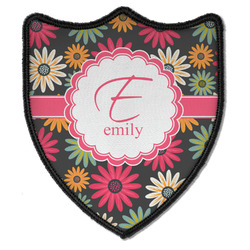 Daisies Iron On Shield Patch B w/ Name and Initial