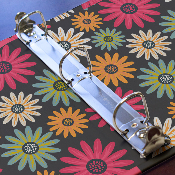 Daisies 3 Ring Binders - Full Wrap - 1" - DETAIL