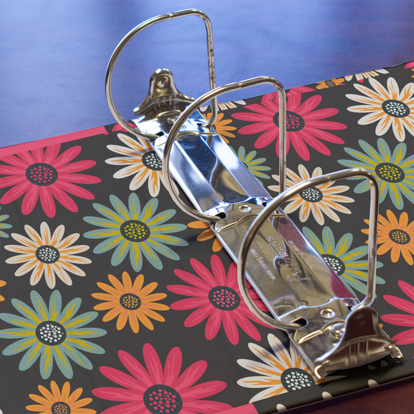 Daisies 3 Ring Binders - Full Wrap - 3" - DETAIL