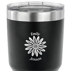 Daisies 30 oz Stainless Steel Tumbler - Black - Single Sided (Personalized)