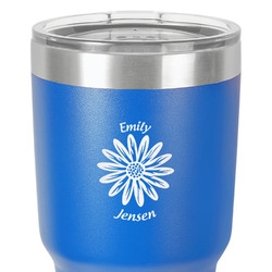 Daisies 30 oz Stainless Steel Tumbler - Royal Blue - Single-Sided (Personalized)