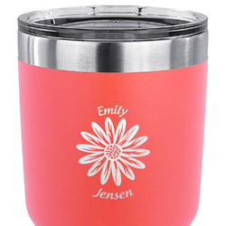 Daisies 30 oz Stainless Steel Tumbler - Coral - Single Sided (Personalized)