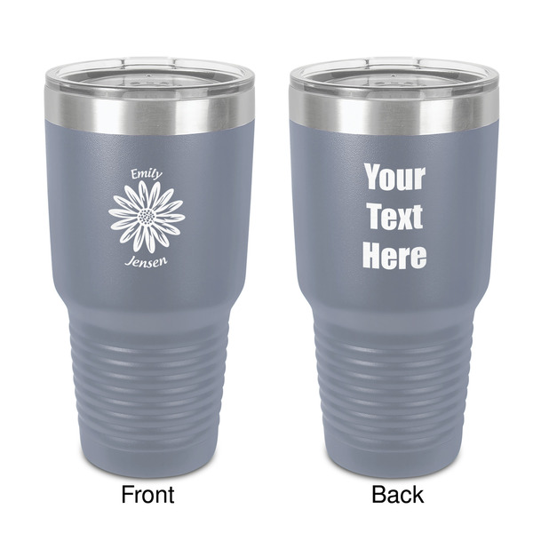 Custom Daisies 30 oz Stainless Steel Tumbler - Grey - Double-Sided (Personalized)