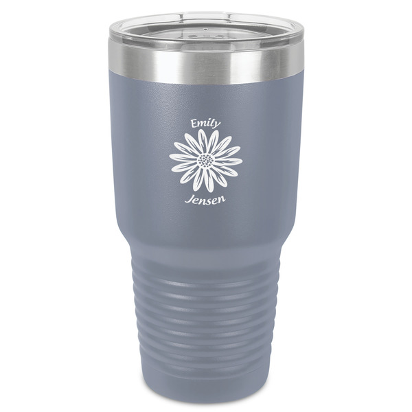 Custom Daisies 30 oz Stainless Steel Tumbler - Grey - Single-Sided (Personalized)