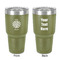 Daisies 30 oz Stainless Steel Ringneck Tumbler - Olive - Double Sided - Front & Back