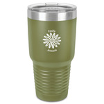 Daisies 30 oz Stainless Steel Tumbler - Olive - Single-Sided (Personalized)