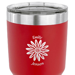Daisies 30 oz Stainless Steel Tumbler - Red - Single Sided (Personalized)