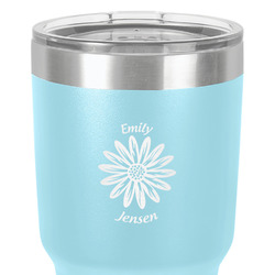 Daisies 30 oz Stainless Steel Tumbler - Teal - Single-Sided (Personalized)