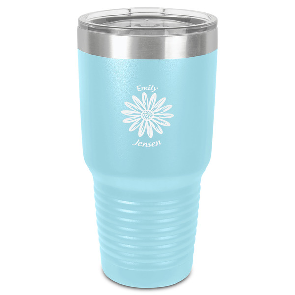 Custom Daisies 30 oz Stainless Steel Tumbler - Teal - Single-Sided (Personalized)