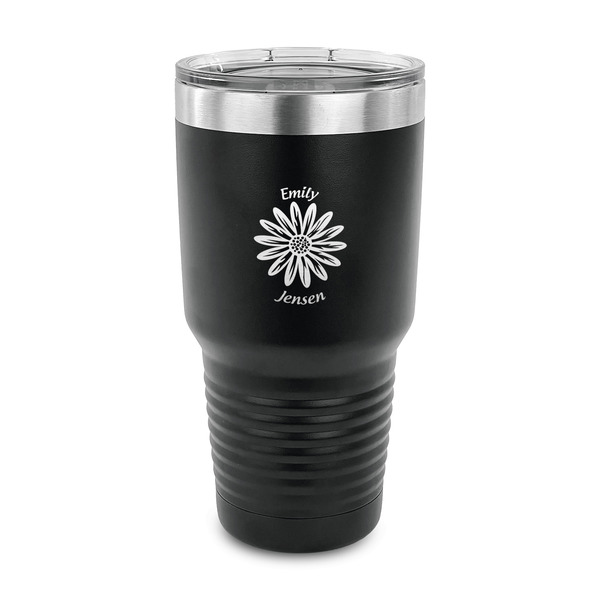 Custom Daisies 30 oz Stainless Steel Tumbler - Black - Single Sided (Personalized)