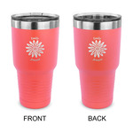 Daisies 30 oz Stainless Steel Tumbler - Coral - Double Sided (Personalized)