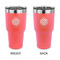 Daisies 30 oz Stainless Steel Ringneck Tumblers - Coral - Double Sided - APPROVAL