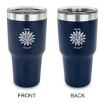 Daisies 30 oz Stainless Steel Tumbler - Navy - Double Sided (Personalized)