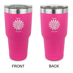 Daisies 30 oz Stainless Steel Tumbler - Pink - Double Sided (Personalized)