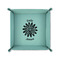 Daisies 6" x 6" Teal Leatherette Snap Up Tray - FOLDED UP
