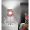 Daisies 7 inch drum lamp shade - in room