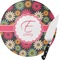 Daisies Round Glass Cutting Board - Small (Personalized)