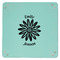 Daisies 9" x 9" Teal Leatherette Snap Up Tray - APPROVAL