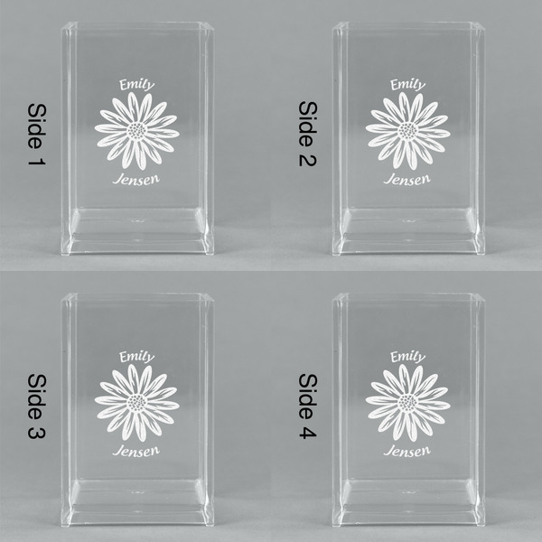 Daisies Acrylic Pen Holder - All Sides