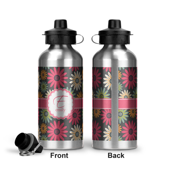 Daisies Aluminum Water Bottle - Front and Back