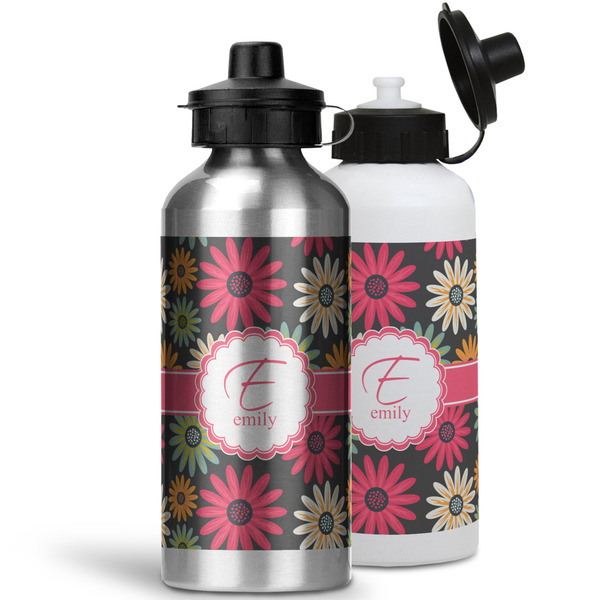 Daisies Aluminum Water Bottles - MAIN (white &silver)