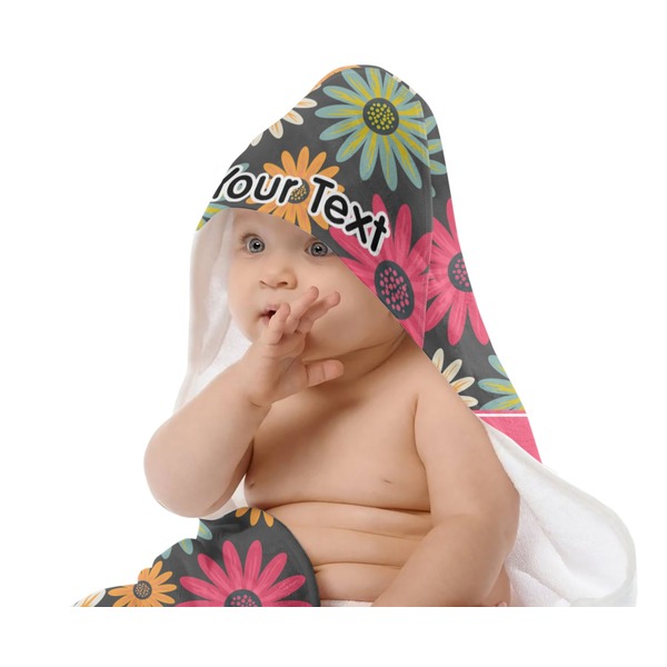 Daisies Baby Hooded Towel on Child