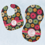 Daisies Baby Bib & Burp Set w/ Name and Initial