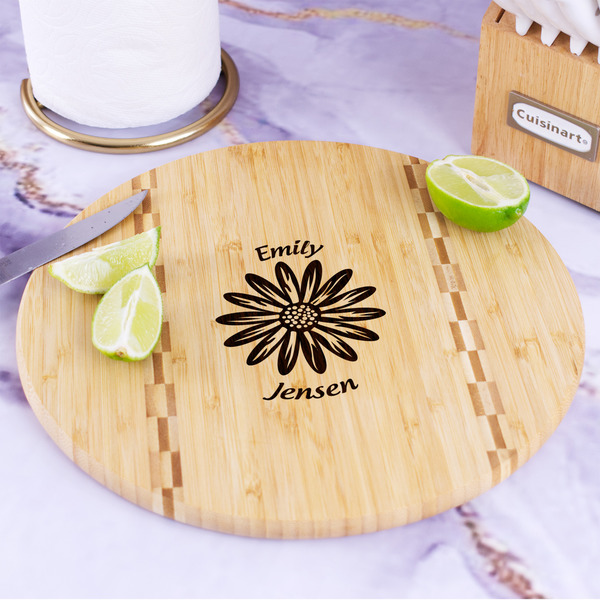 Daisies Bamboo Cutting Board - In Context