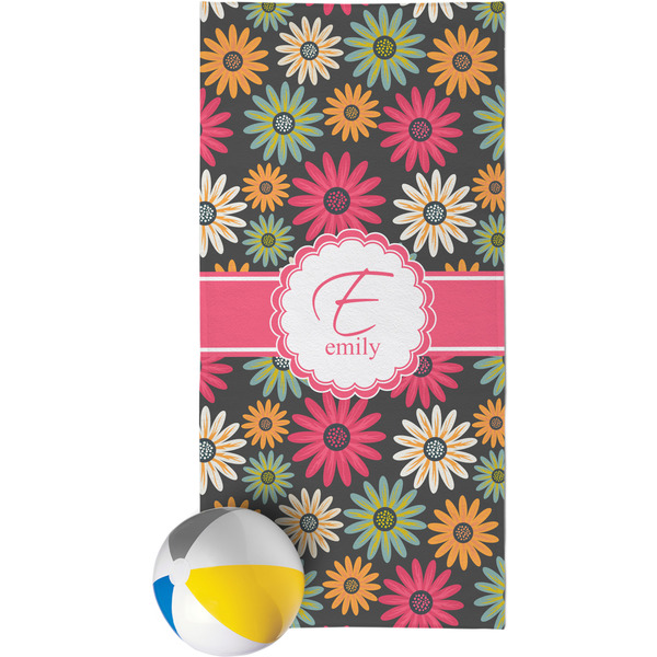 Custom Daisies Beach Towel (Personalized)