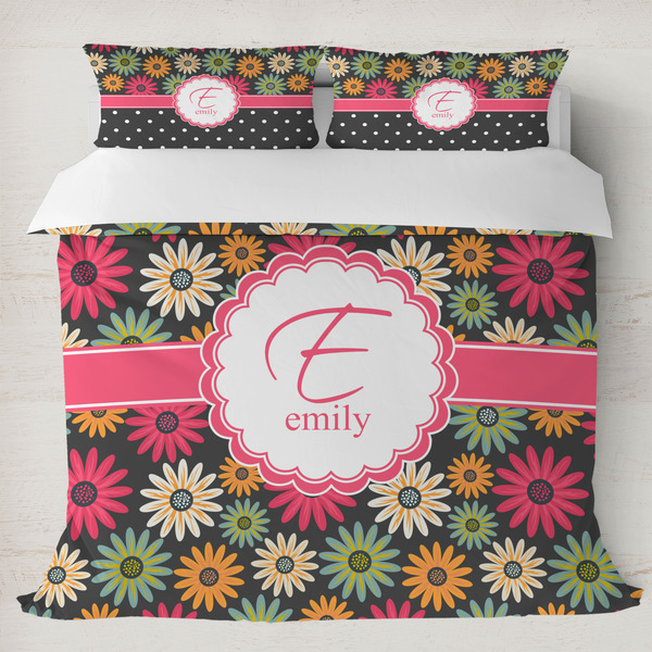 Custom Daisies Duvet Cover Set - King (Personalized)