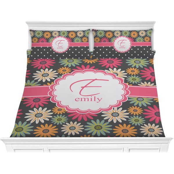 Custom Daisies Comforter Set - King (Personalized)