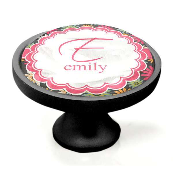 Daisies Black Custom Cabinet Knob (Side)