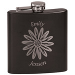 Daisies Black Flask Set (Personalized)
