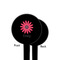 Daisies Black Plastic 4" Food Pick - Round - Single Sided - Front & Back