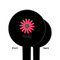 Daisies Black Plastic 6" Food Pick - Round - Single Sided - Front & Back