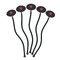 Daisies Black Plastic 7" Stir Stick - Oval - Fan