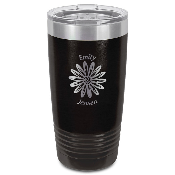 Daisies Black Polar Camel Tumbler - 20oz - Front